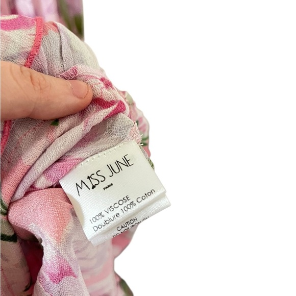Miss June Paris Pink Floral Off-Shoulder Maxi Dress - Picture 5 of 14